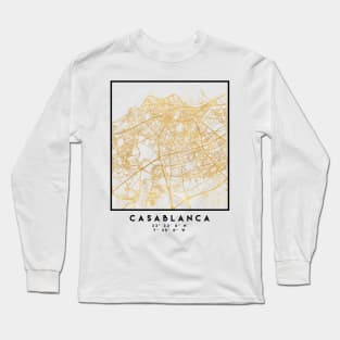 CASABLANCA MOROCCO CITY STREET MAP ART Long Sleeve T-Shirt